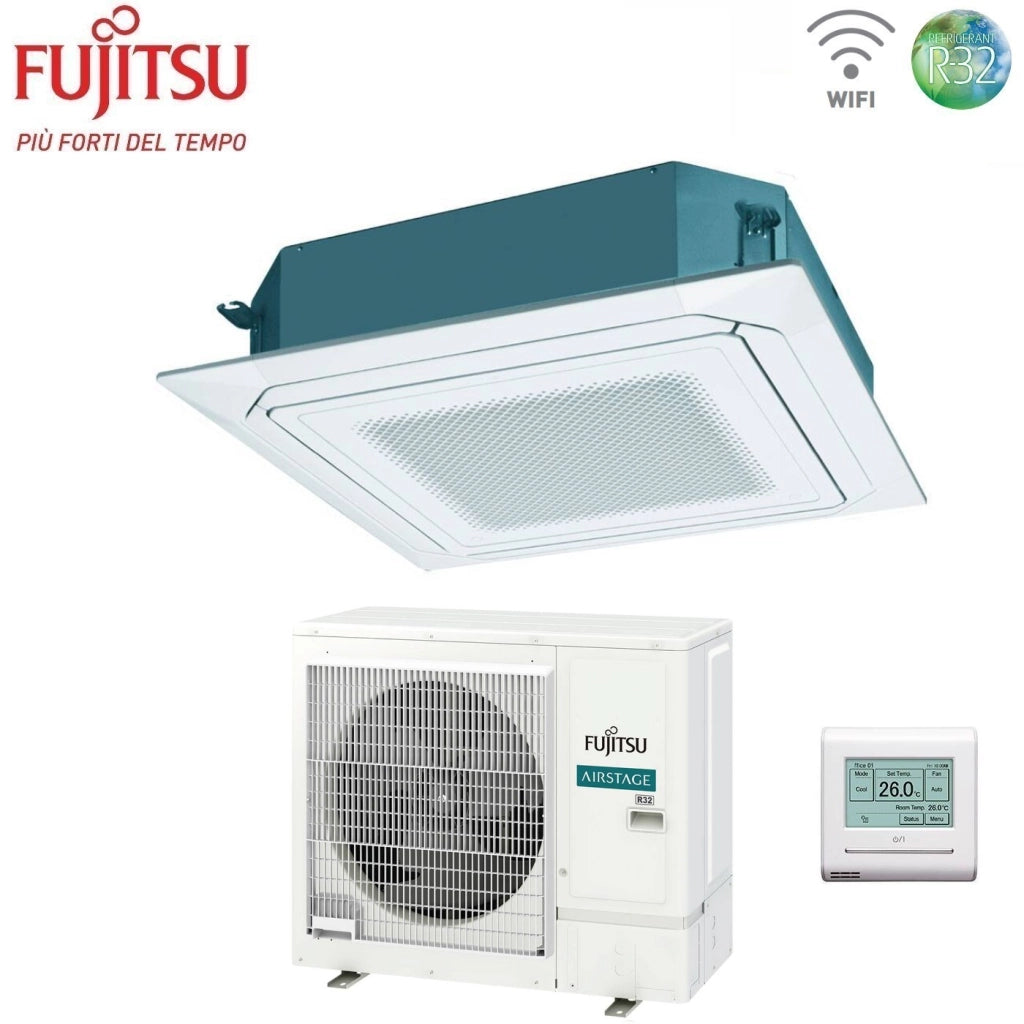 Condizionatore a Cassetta Fujitsu KR Circular Flow White 30000 Btu AUXG30KRLB R-32 Wi-Fi Optional con Griglia e Filocomando