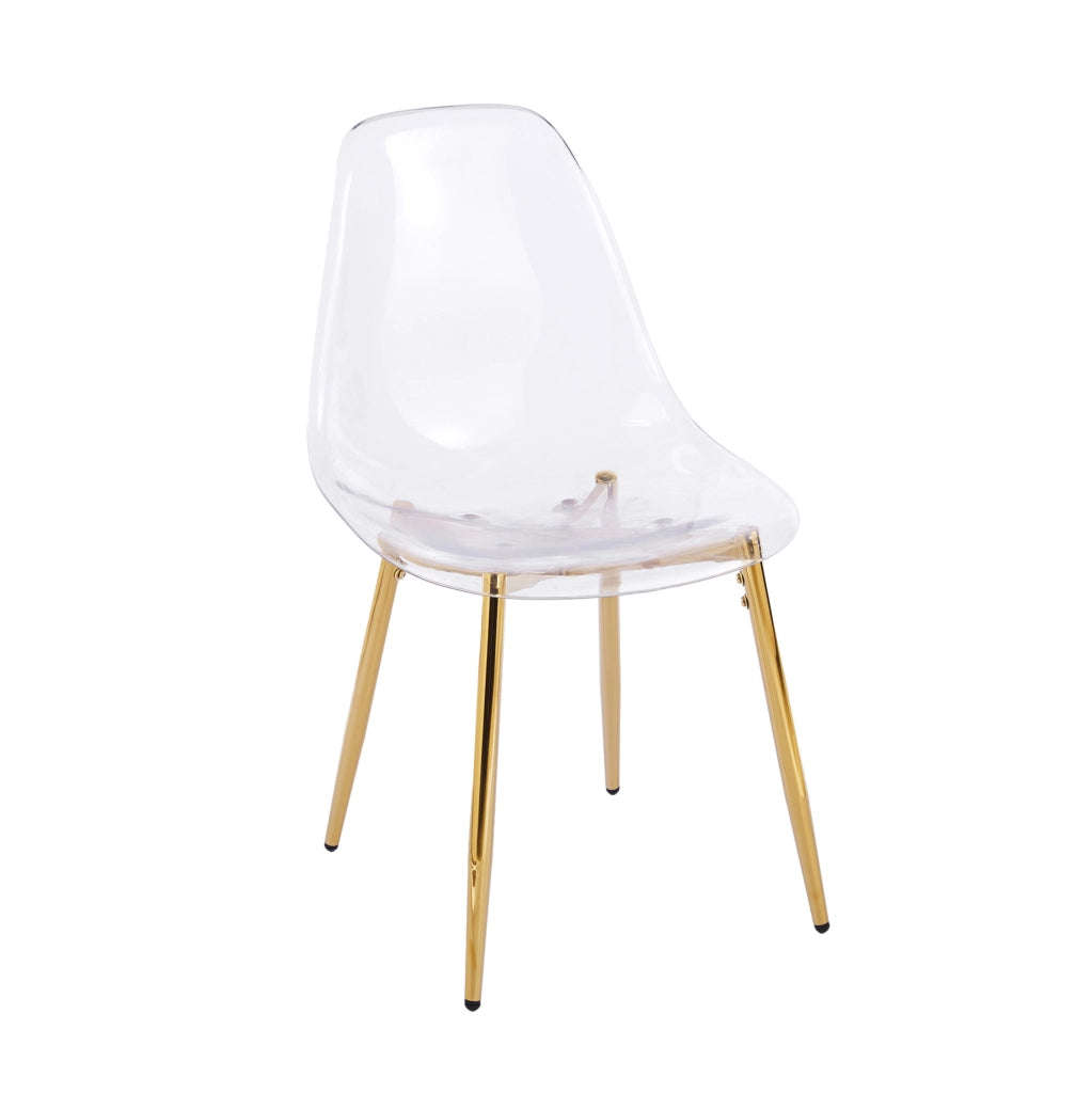 Sedia trasparente in ABS con gambe in metallo dorate HOMVRA