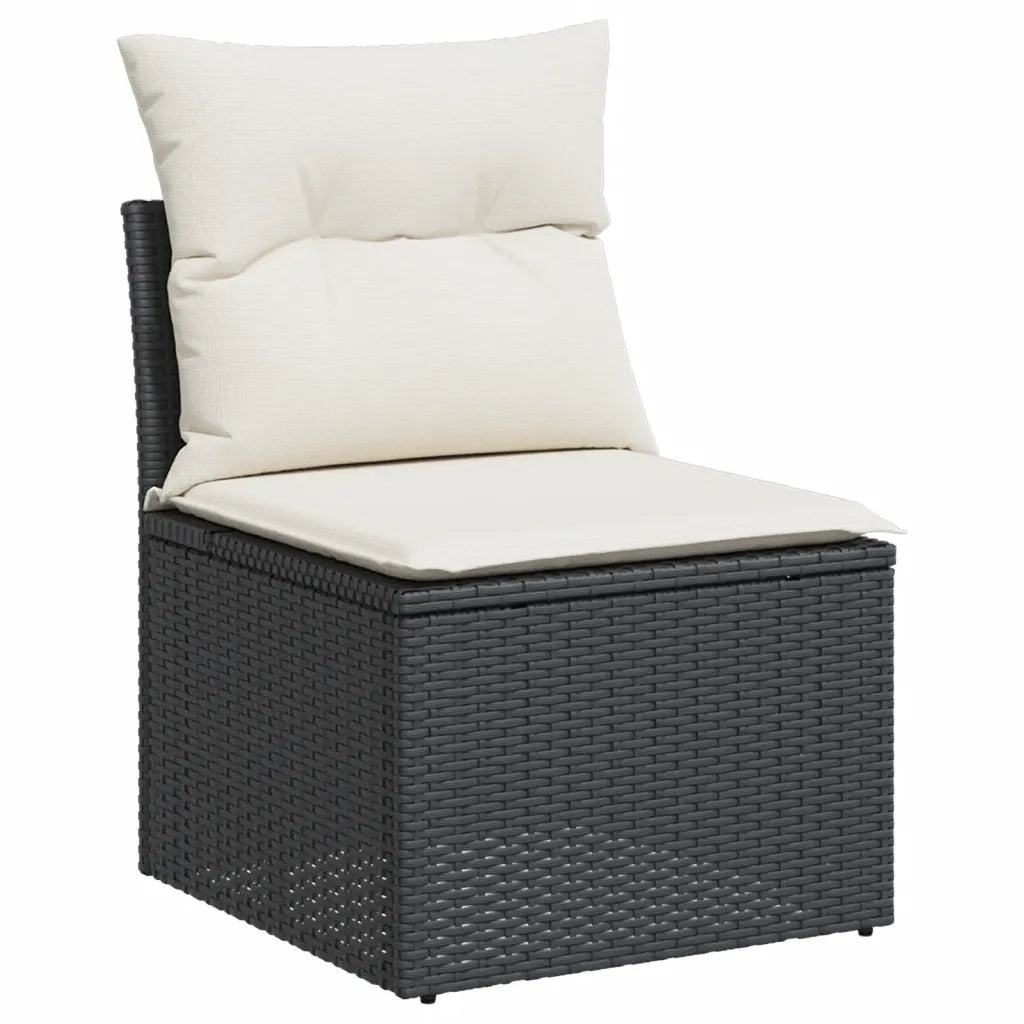 Set Divani da Giardino con Cuscini 7pz Nero Polyrattan 3224579