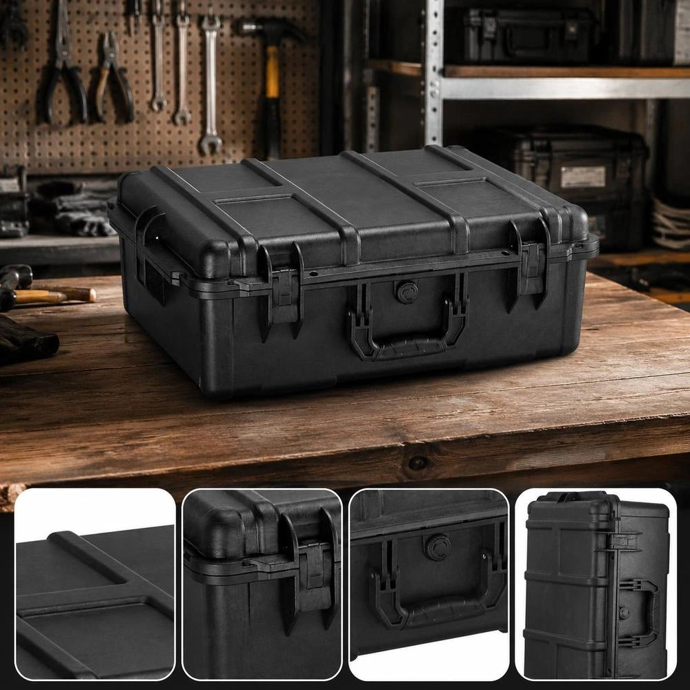 Weatherproof Hard-shell Case, Dry Box, Handle, Carrying Case, 0.068m³