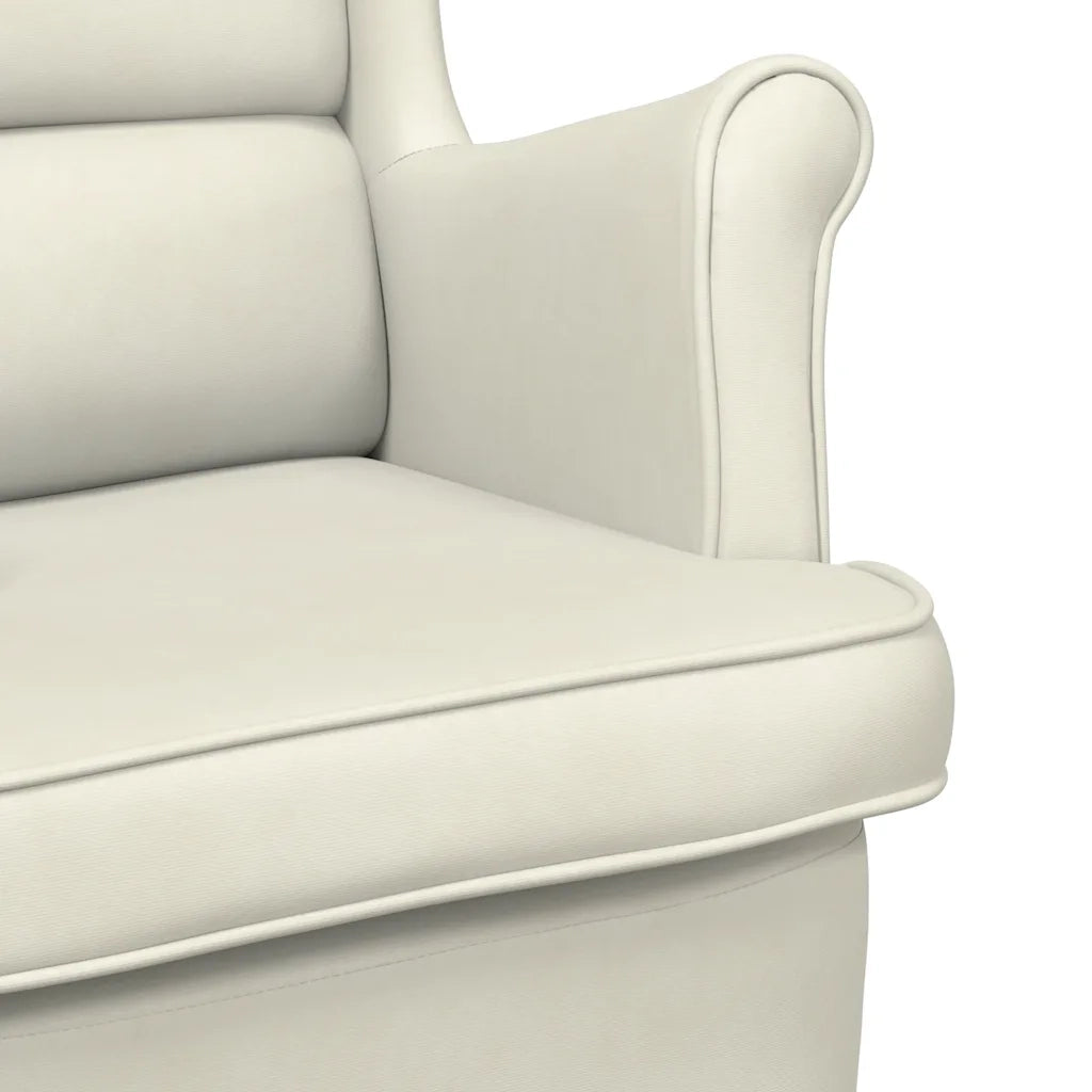 Poltrona Bianco Crema in Velluto