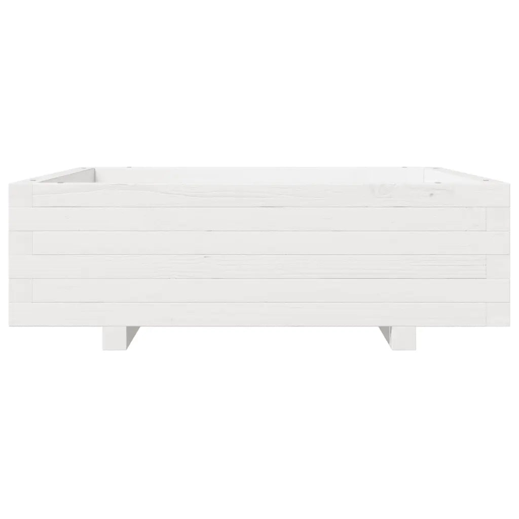 Fioriera da Giardino-Vaso da Esterno Bianca 80x80x26,5cm Legno Massello di Pino