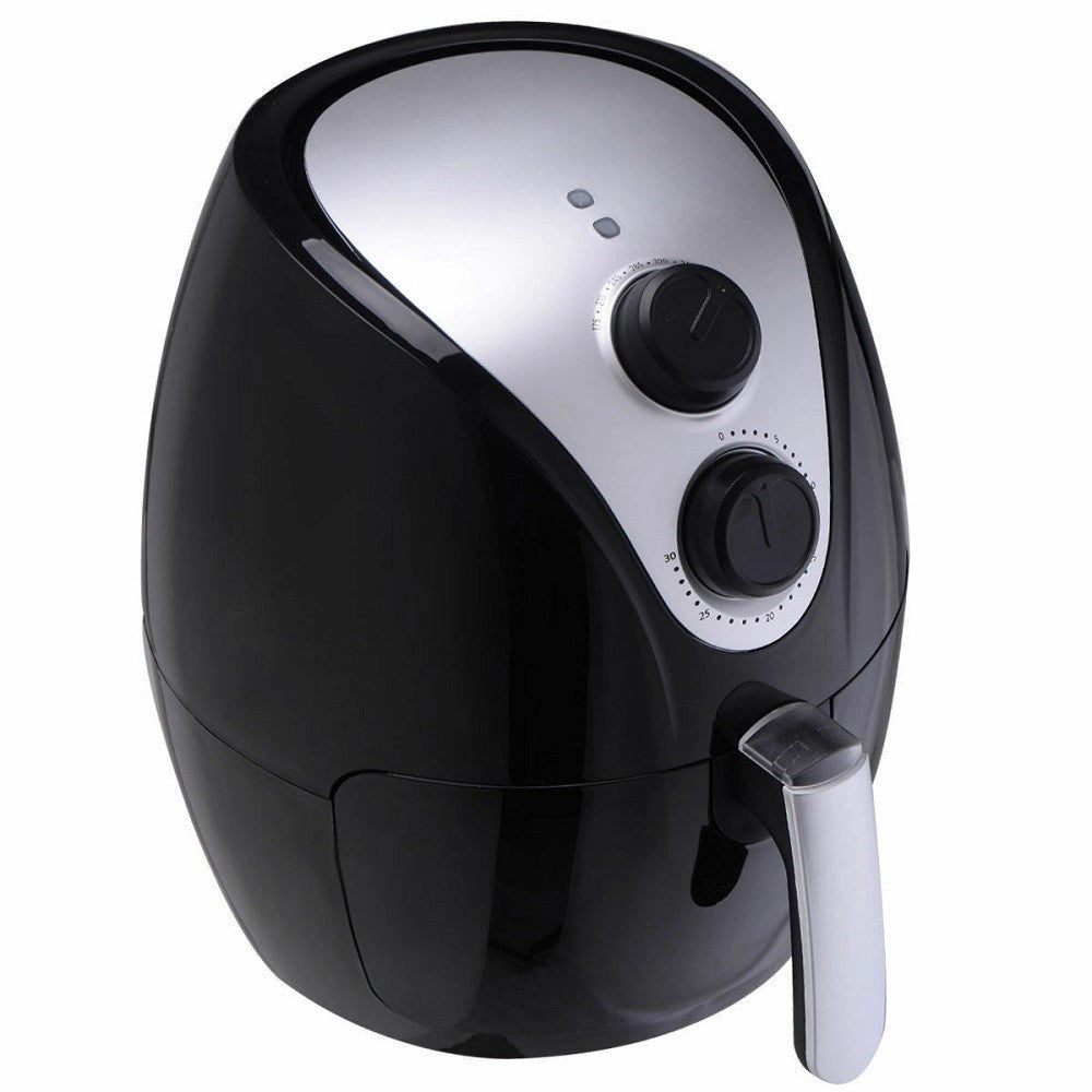 Trade Shop - Friggitrice Ad Aria Calda Professionale Nera 1500w 2,8lt Senza Olio E Grassi -