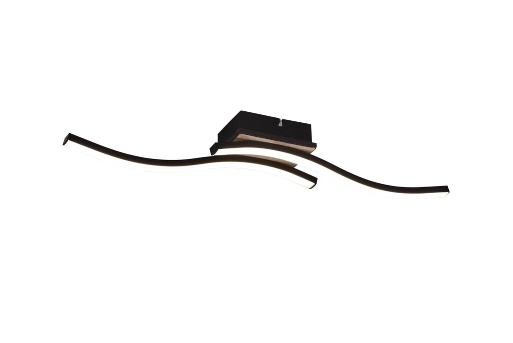 Plafoniera ROUTE LED 5W 3000K nero/marrone RL 56cm