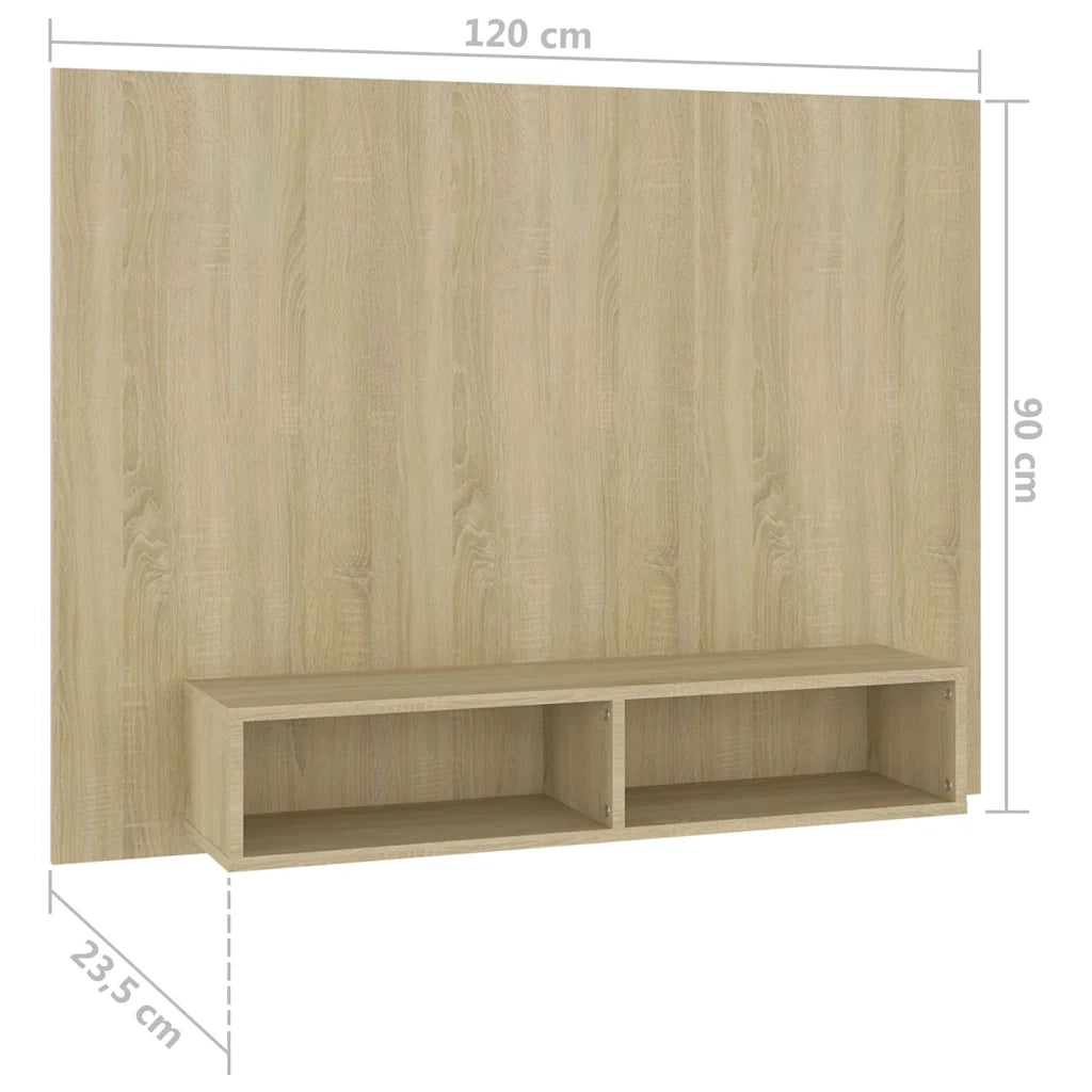 Mobile TV a Muro Rovere Sonoma 120x23,5x90 cm Legno Multistrato