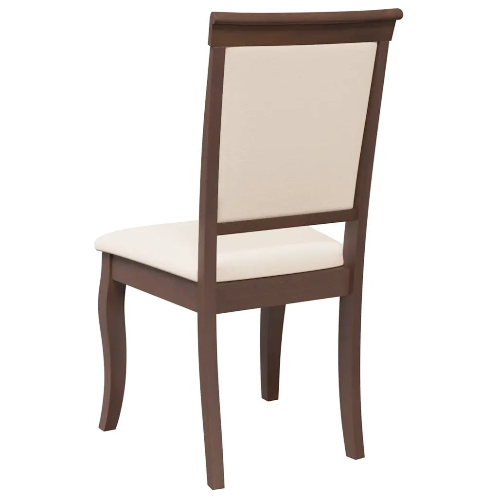 Sedie da Pranzo con Cuscini 2pz Marrone Legno Massello di Hevea 4102486