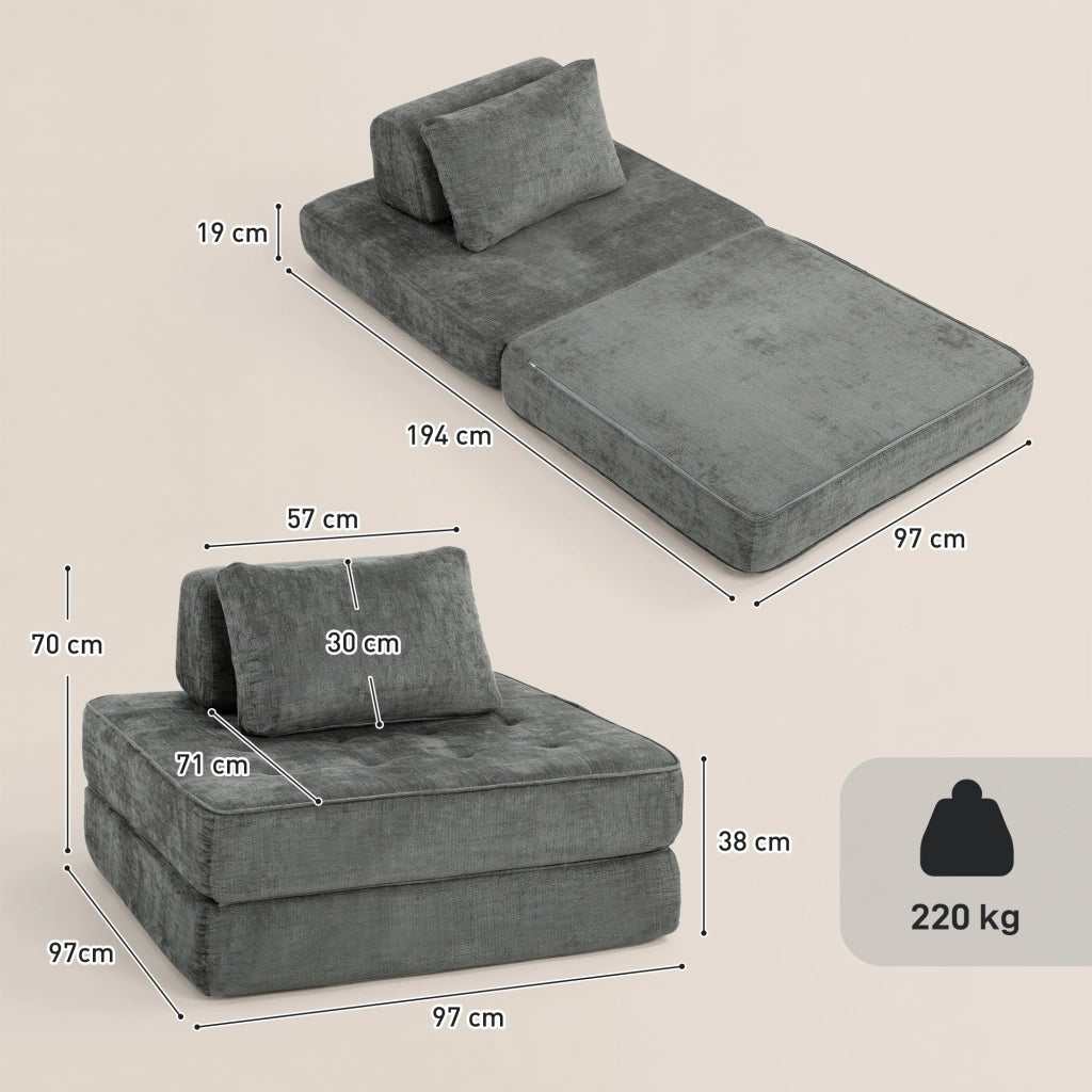 Poltrona reclinabile con poggiapiedi ¨C Minimal ¨C Grigio