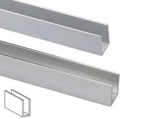 PROFILO AD U IN ALLUMINIO- - mm.10x10 mt.2 argento - 5 pezzi