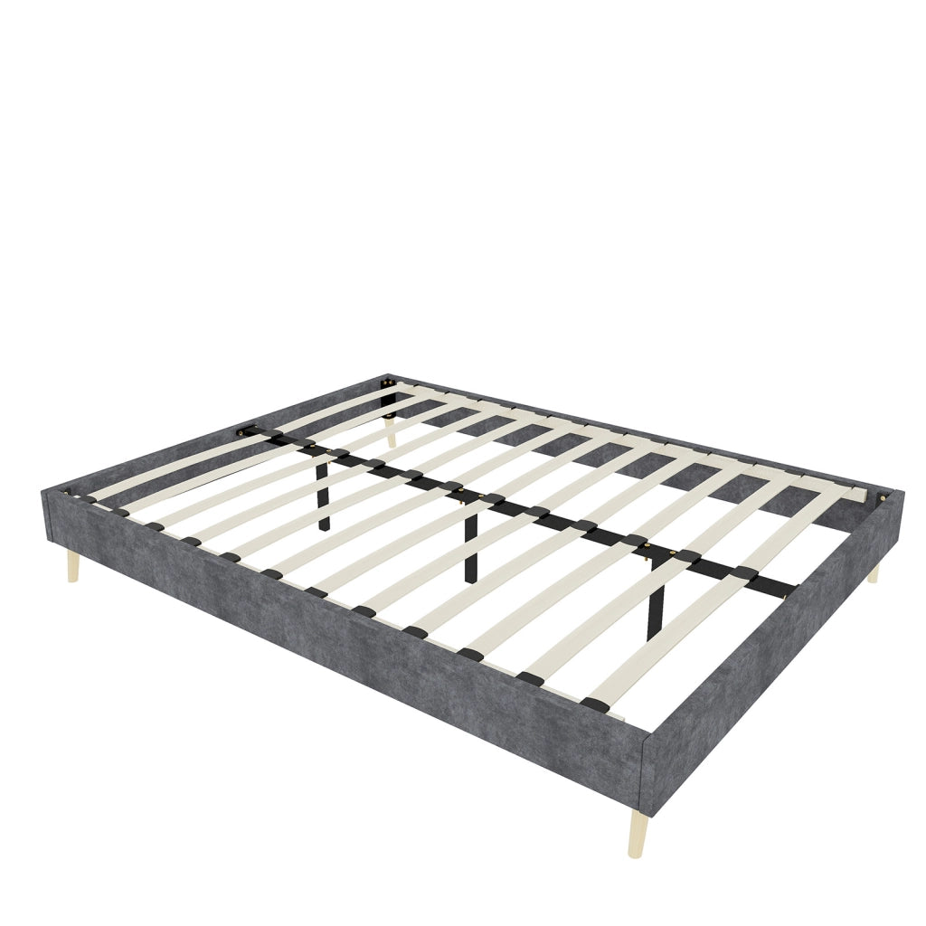 letto in tessuto e metallo grigio 140 x 200 cm