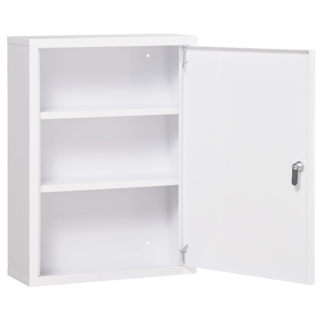 Armadietto Medicinali da Parete ¨C Xylo ¨C Acciaio Bianco con 3 Ripiani 40x15x53,5 cm