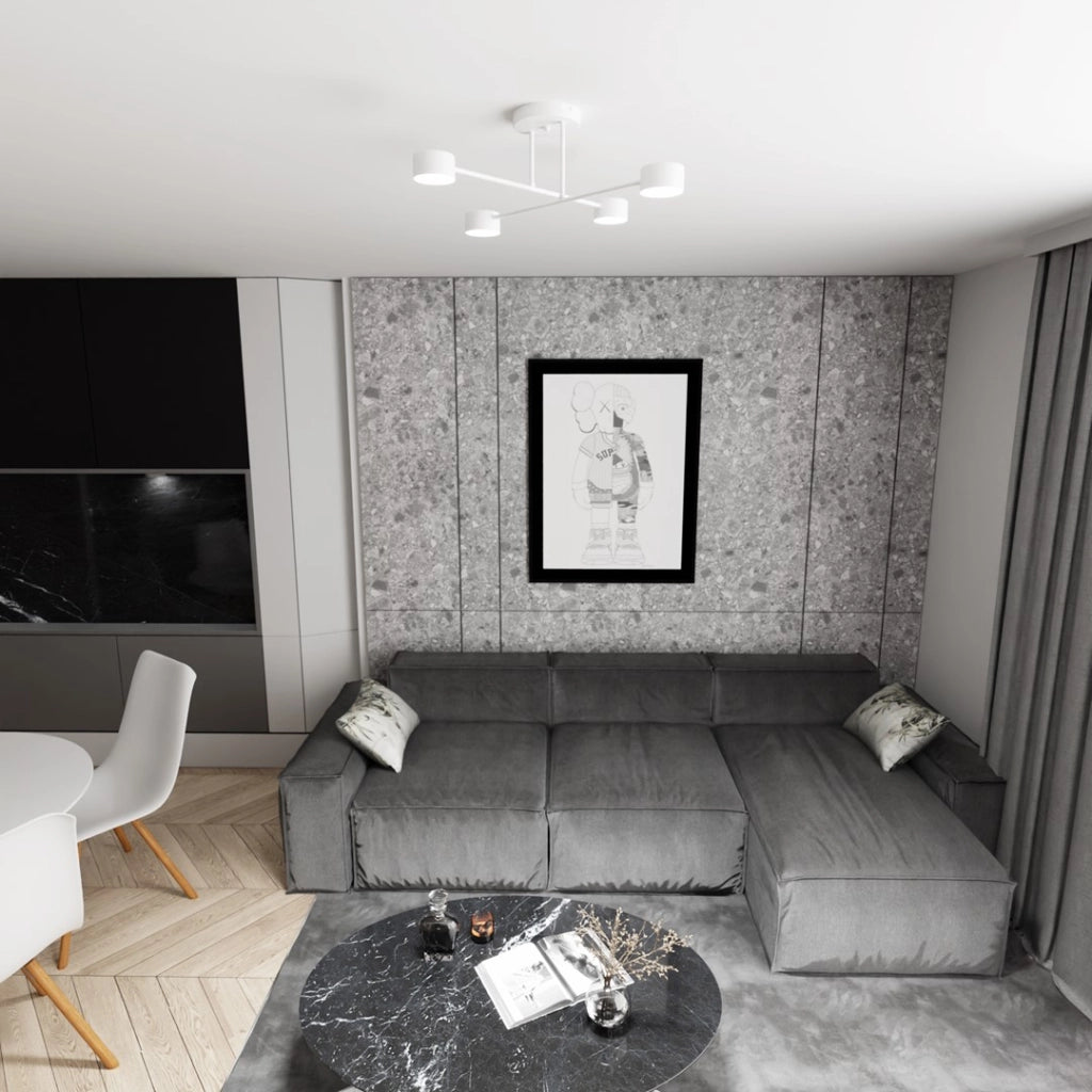 Plafoniera minimalista bianca HALO 60cm 4xGX53 Emibig