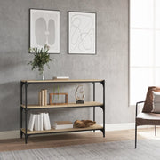 Libreria-Scaffale per Libri-Mobile di Stoccaggio Rovere Sonoma 100x33x70,5cm Legno Multistrato Acciaio
