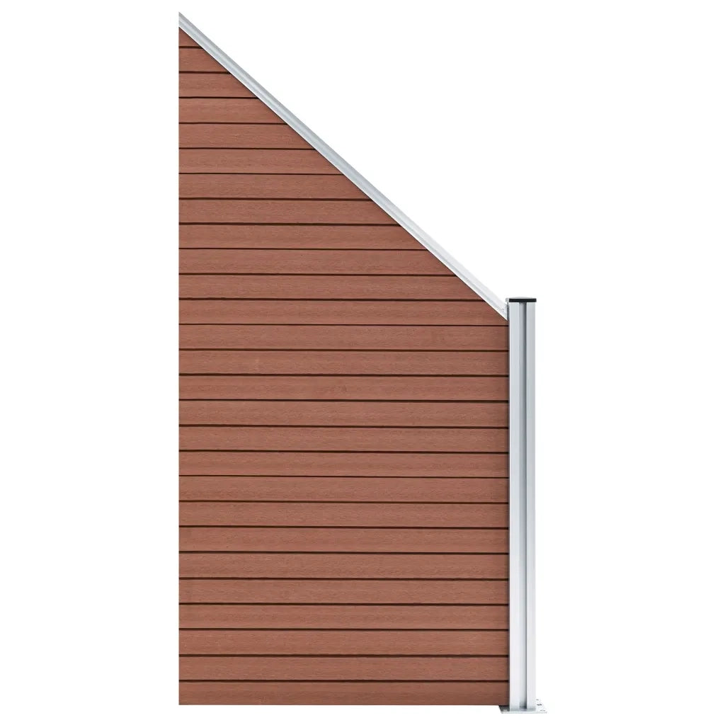 Pannello di Recinzione in WPC 95x(105-180) cm Marrone 49070