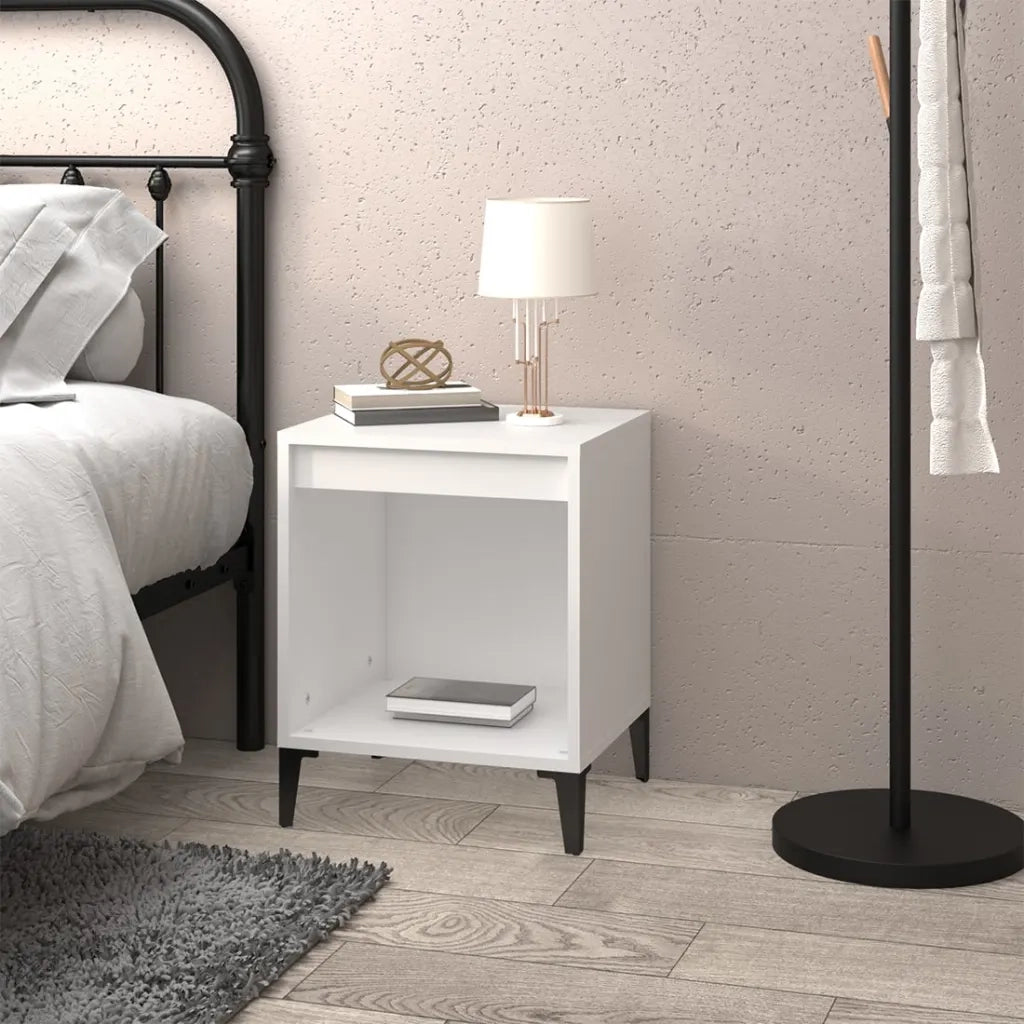 Comodino | Armadio da Notte | Mobiletto da notte Bianco 40x35x50 cm