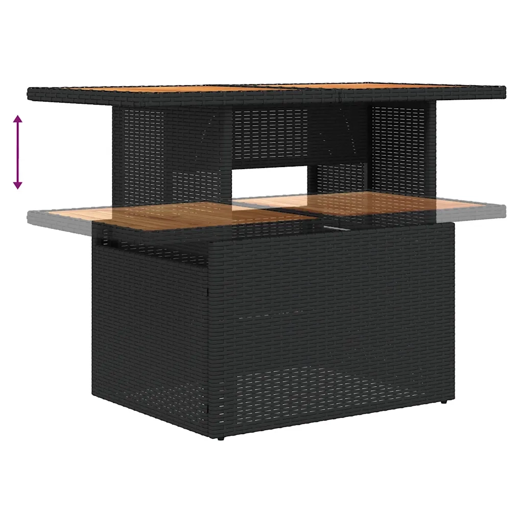 Set Divani da Giardino con Cuscini 7pz Nero Polyrattan 3326946