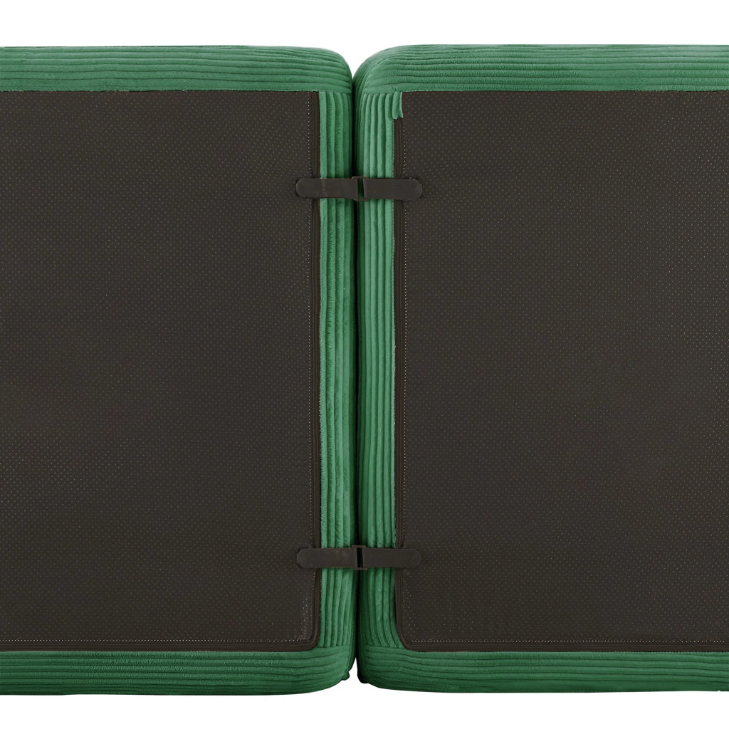 Divano modulare a U - Zephmum - 2 posti verde velluto a coste