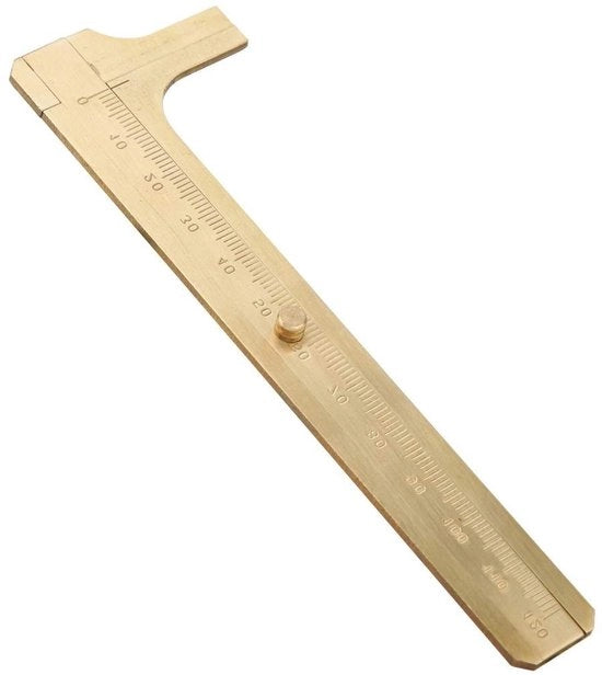 Misuratore miniaturizzato di acciaio inossidabile con scala di misura in rame, lunghezza 120mm