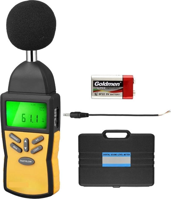 Decibelmeter digitale - Misura con precisione - Raggio di misura tra 30db e 130db - Display LCD - Misurazione professionale del livello del suono