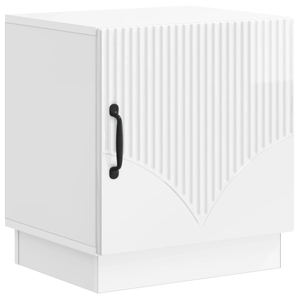 Comodino 2 pz Bianco Lucido 43 x 34,5 x 47 cm 895264