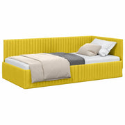 Letto singolo | Letto per adulti | Cornice del letto ad angolo Giallo 100 cm x 200 cm Velluto