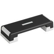 Pedana step regolabile in altezza, stepper aerobico fitness con 3 livelli (15/20/25 cm), tappetino antiscivolo, nero e grigio