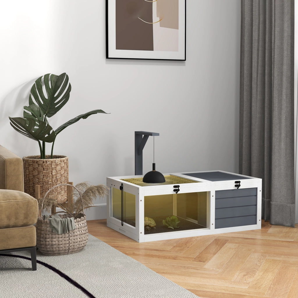 Casetta per Tartarughe con 2 Stanze ¨C zephmum ¨C Grigio Legno