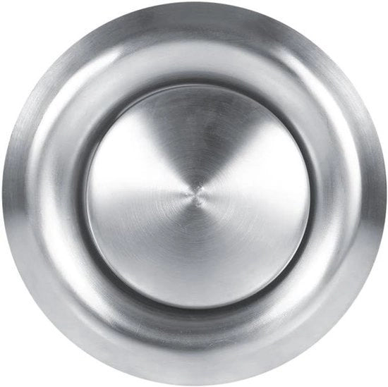 Sistema di ventilazione per parete e soffitto - Sistema di illuminazione naturale - RVS - Fissaggio circolare - Ventilazione regolabile - Per uso domestico - Ventilazione - Adatto per 100mm - Copertura ventilazione in acciaio inossidabile.