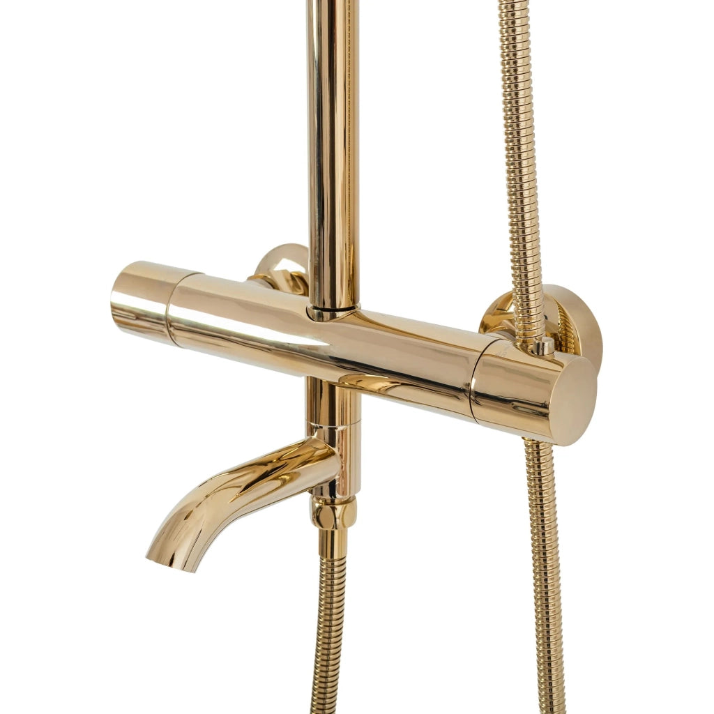 Set Doccia Da Incasso Con Termostatato Lungo Gold