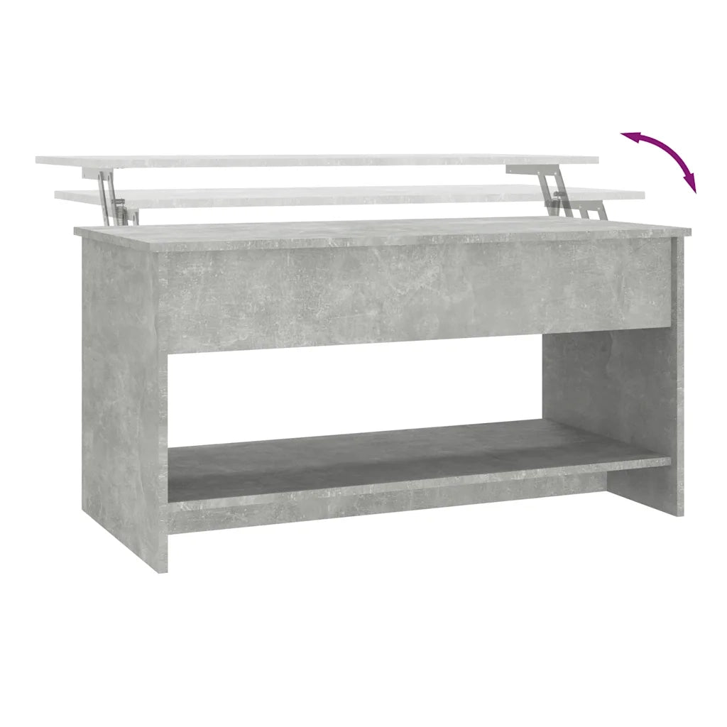 Tavolino Salotto Grigio Cemento 102x50x52,5cm Legno Multistrato 809651