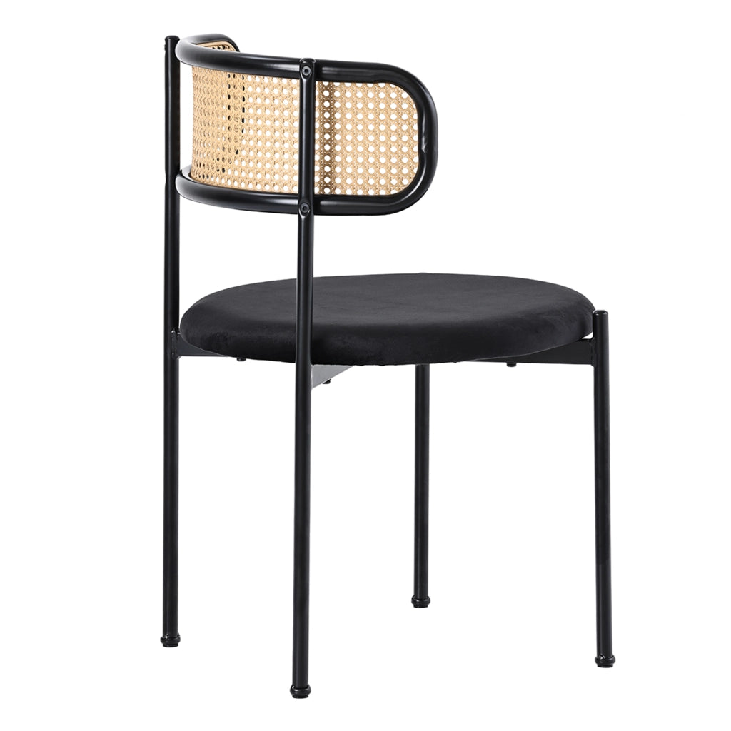 Set 6 Sedie da Pranzo in Velluto ¨C Xylo ¨C Gambe in Metallo, Nero
