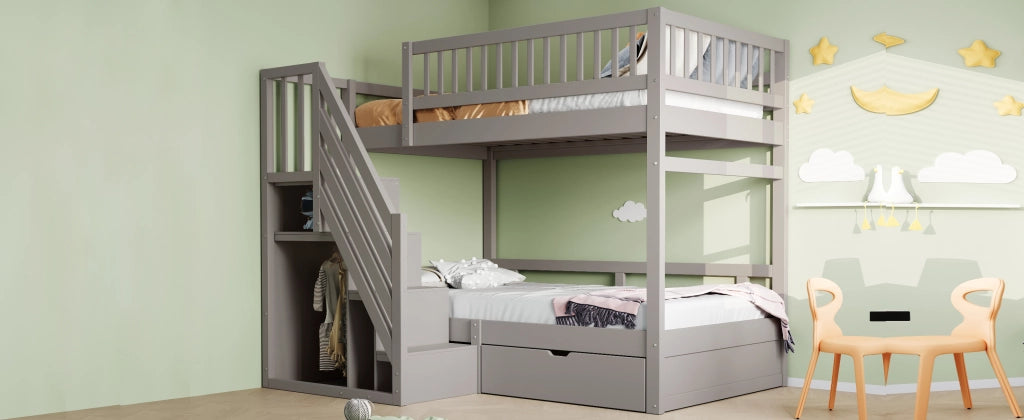 letto a castello in legno grigio 90 x 200 cm