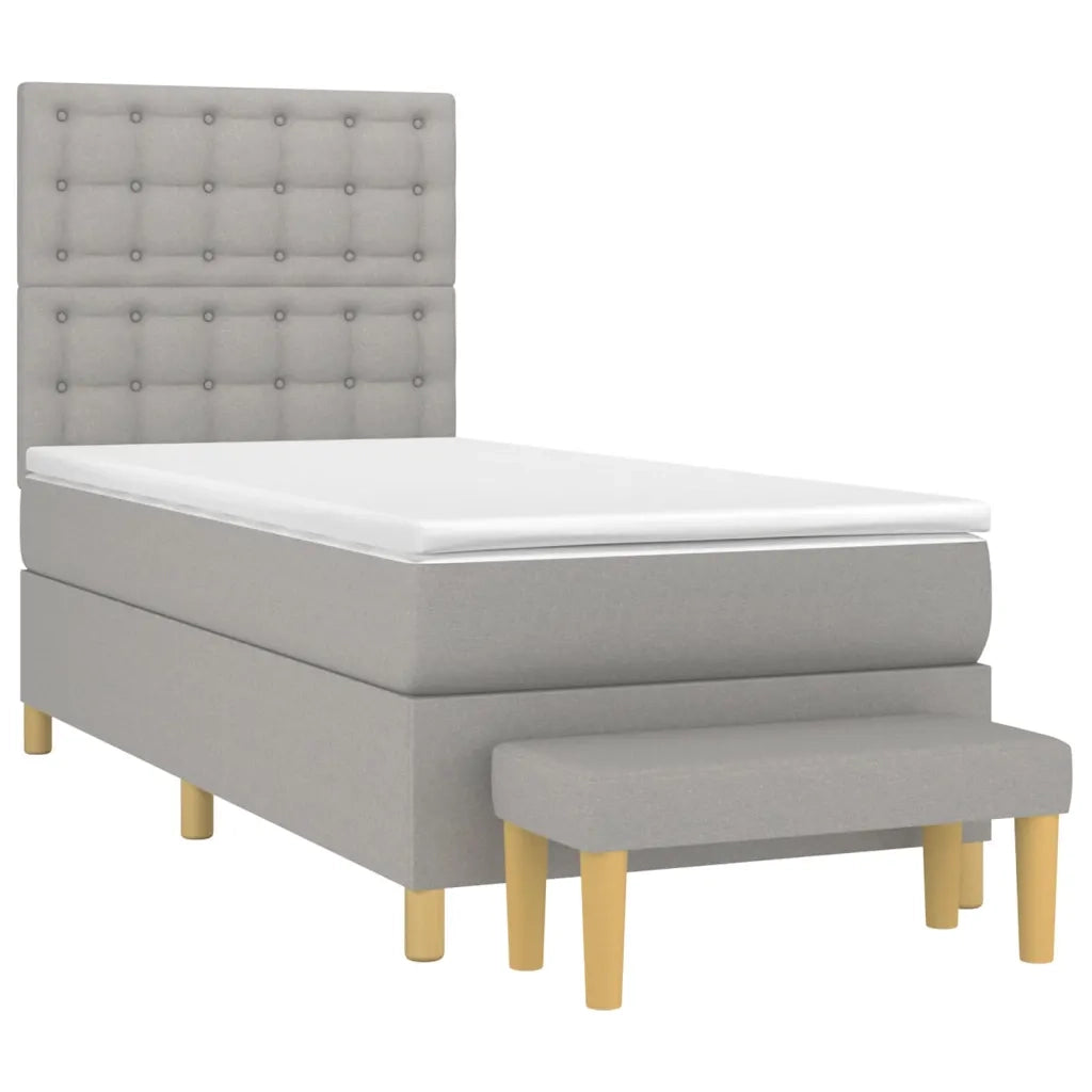Giroletto a Molle con Materasso Grigio Chiaro 90x190 cm Tessuto 3137437