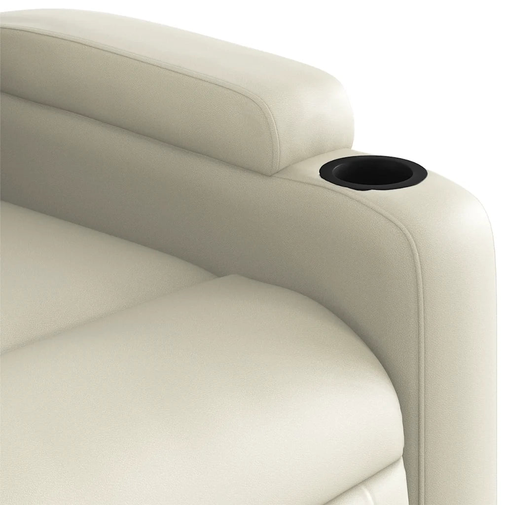 Poltrona | Sedia Relax Reclinabile Crema in Similpelle