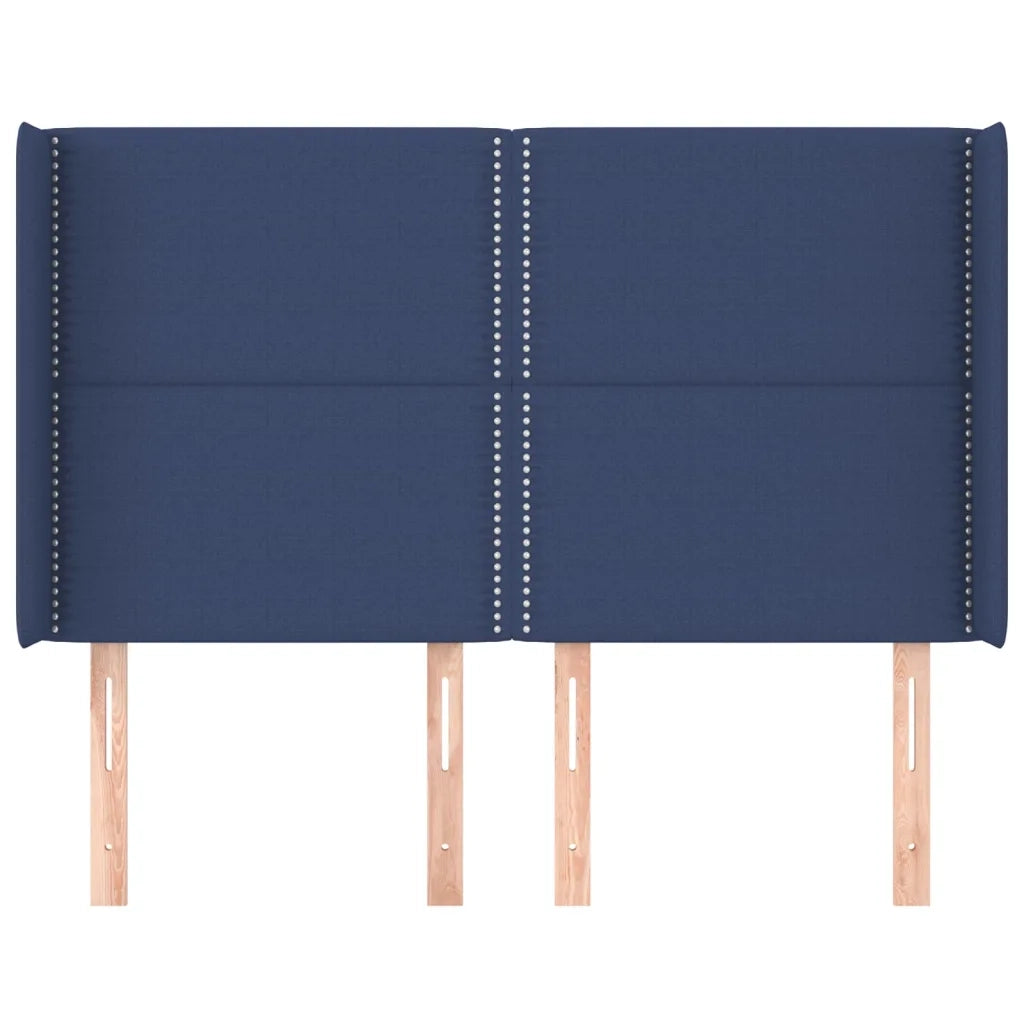 Testiera | Testata ad Orecchio Blu 147x16x118/128 cm in Tessuto