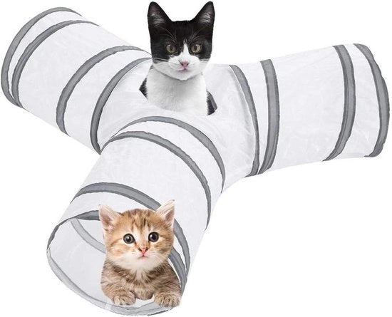 Tunnel da Giocare Pieghevole 4 Colori 3 Canale Giocattolo Interattivo per Conigli, Gattini, Puppi e Cani (#01)