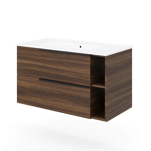 Base sospesa con cassetti cm 90 mod. LOFT - Noce Scuro
