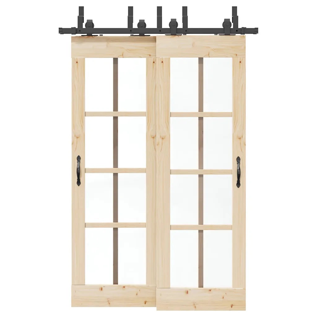 Kit di Binari per Porte Scorrevoli 152,5 cm Acciaio Nero