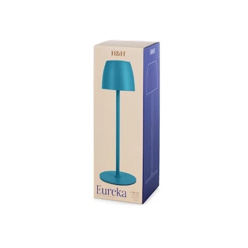 Lampada eureka da tavolo in metallo azzurro cm 38