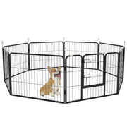 Recinto per Cani 8 Pezzi Modulabile Interno Esterno ¨C zephmum ¨C Acciaio Nero 80x60 cm