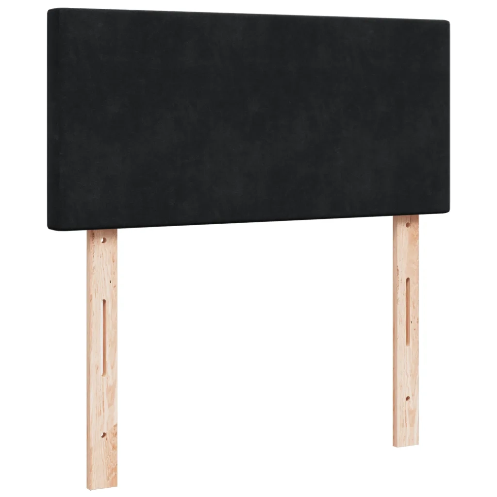 Giroletto a Molle con Materasso-Struttura Letto Nero 90x190 cm in Velluto 589987