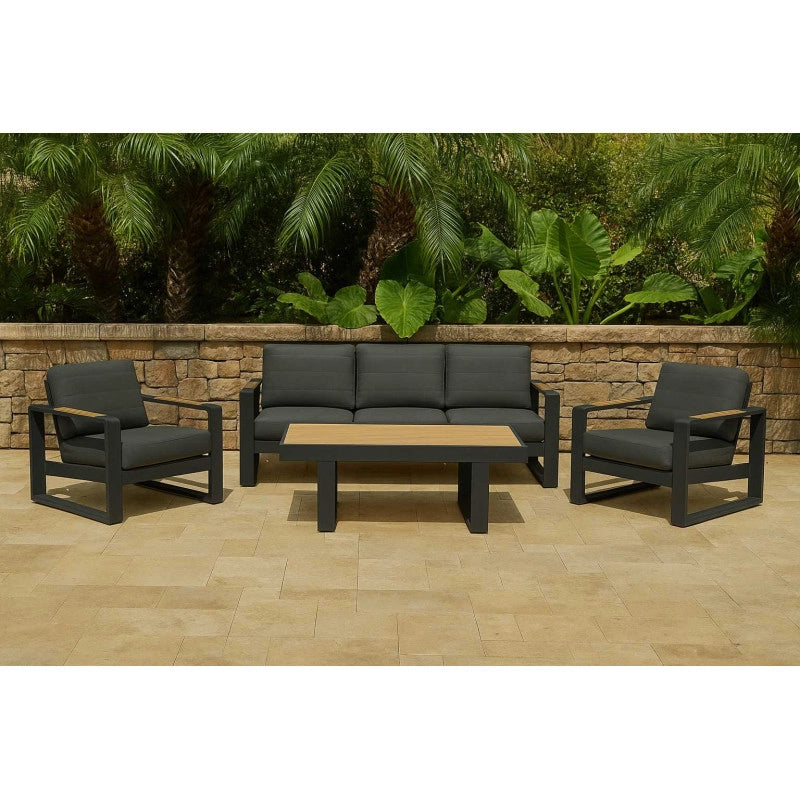 Salotto alluminio Blaine antracite 3 posti