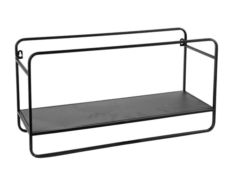 VMENSOLA DA PARETE INDUSTRIAL IN METALLO 50X17X 25 CM COLORE NERO