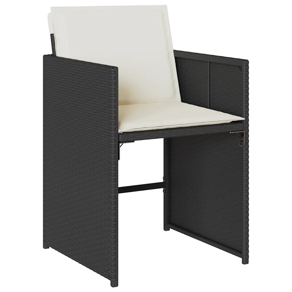 Sedie da Giardino con Cuscini 4 pz Nere in Polyrattan 364983