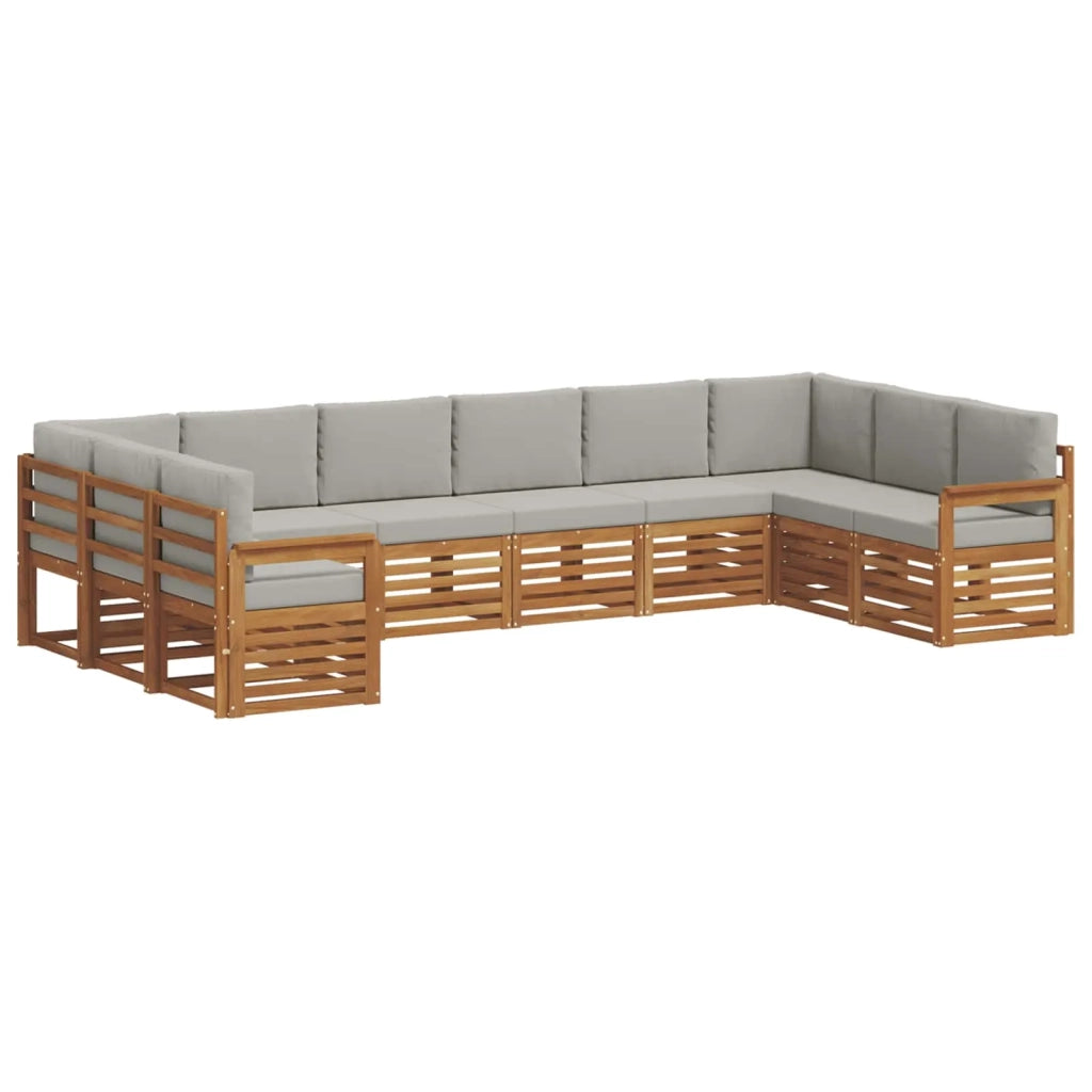 Set divano sezionale 10 pcs Grigio Naturale e Chiaro 3375546