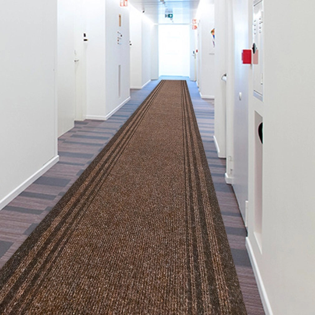 Tappeto Passatoia Antiscivolo 67x300 cm Interno Esterno Corridoio Scala Assorbente Marrone