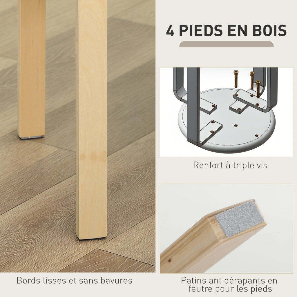 Set 4 Sgabelli Impilabili Rotondi Senza Schienale con Seduta Imbottita ¨C Xylo ¨C Kaki 40x40x45cm