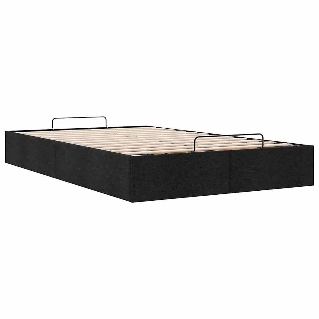 Struttura Letto Pouf senza Materasso Nero 120x190 cm in Tessuto