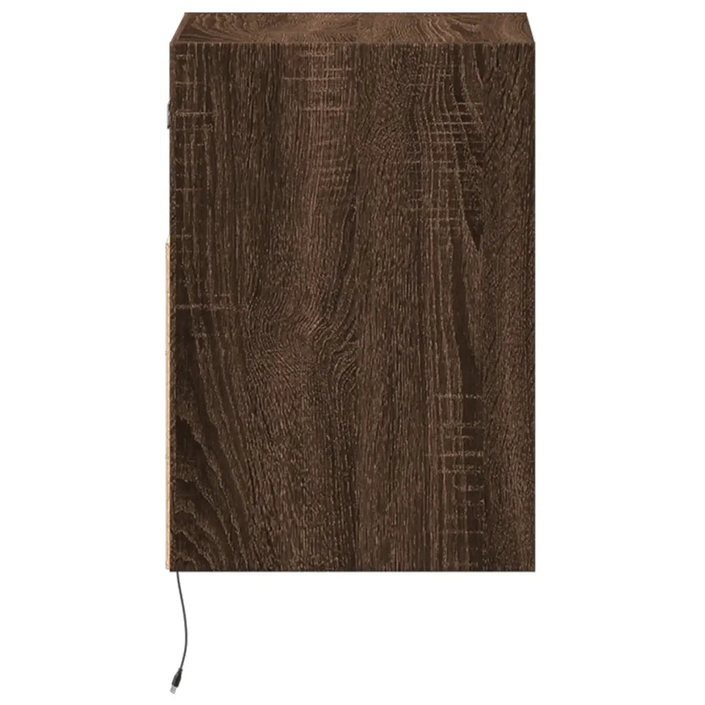 Mobile TV a Parete | Armadietto TV | Mobile Porta TV con Luci LED Rovere Marrone 41x31x45 cm