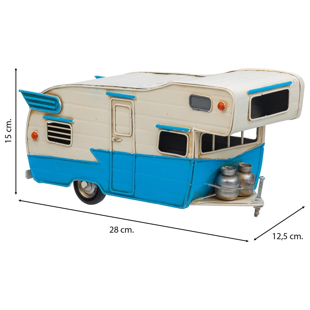 Caravan metallo blu 28x12.5x15h cm
