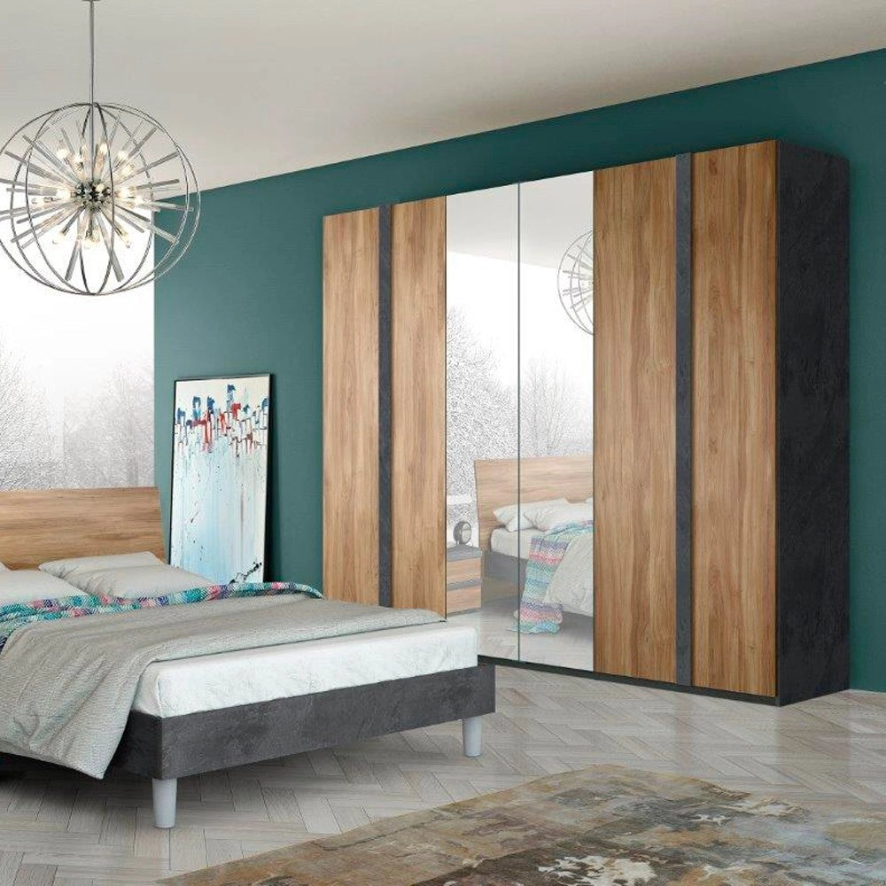 Camera da letto noce dark e antracite Borghese
